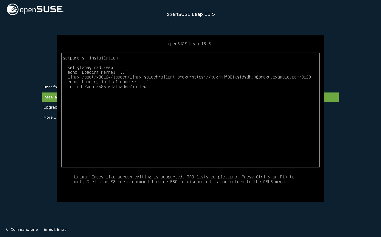 GRUB options editor